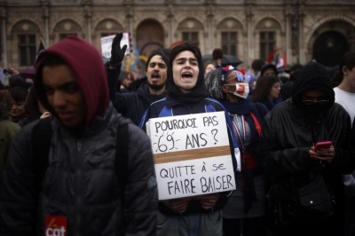 11.000 policías controlarán una nueva protesta contra la reforma de las pensiones en Francia